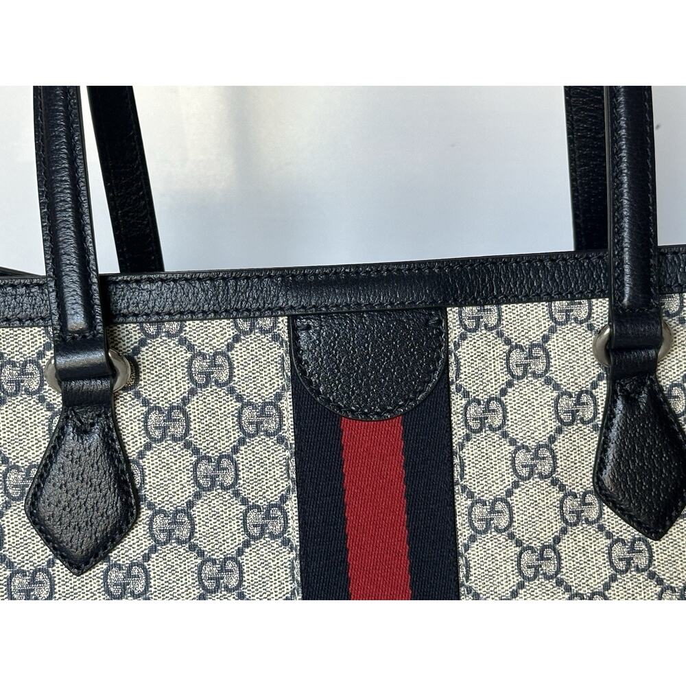 Gucci GG Supreme Web Canvas/Leather Medium Tote Bag Italy 631685 NWOT - Picture 8 of 16